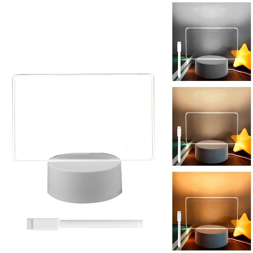 Transparent Message Board Night Light 