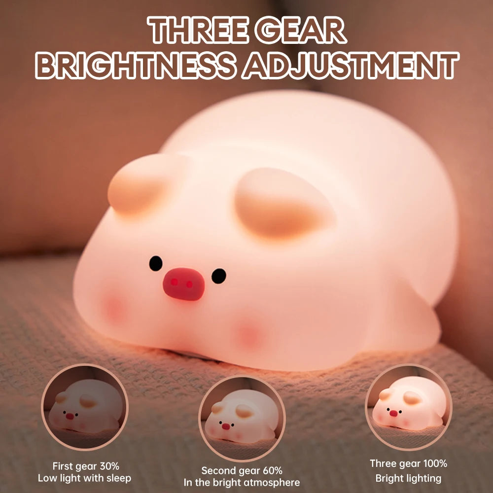 LED Night Light Cute Big Face Rabbit