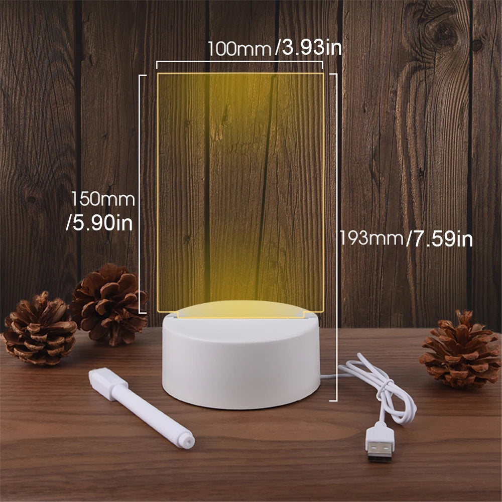Transparent Message Board Night Light 