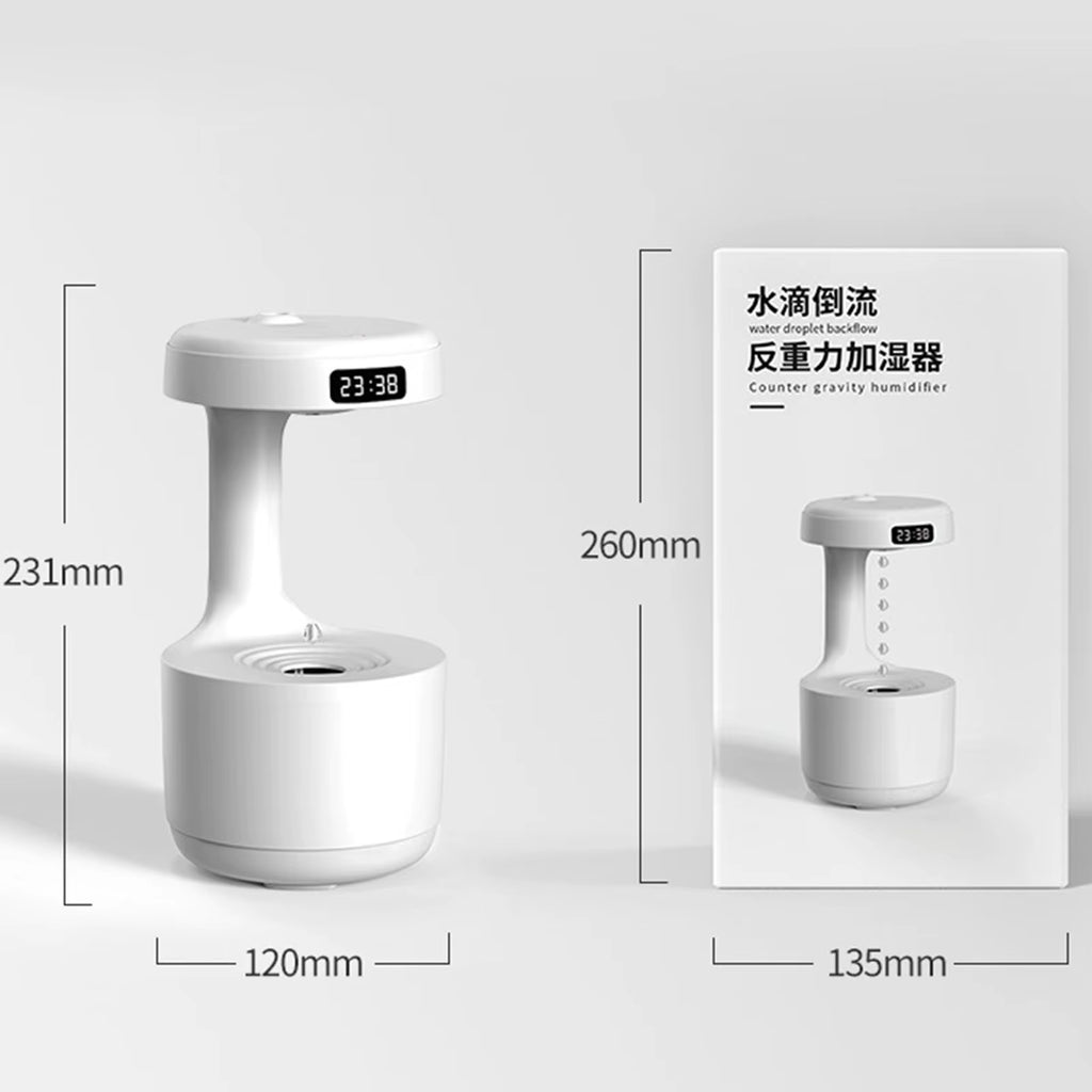 Portable Air Humidifier USB Rechargeable Quiet with Antigravity Water Droplet Auto Shut off for Hotel Desktop Nursery Car