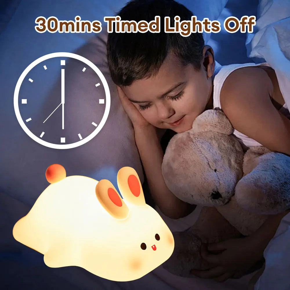 LED Night Light Cute Big Face Rabbit