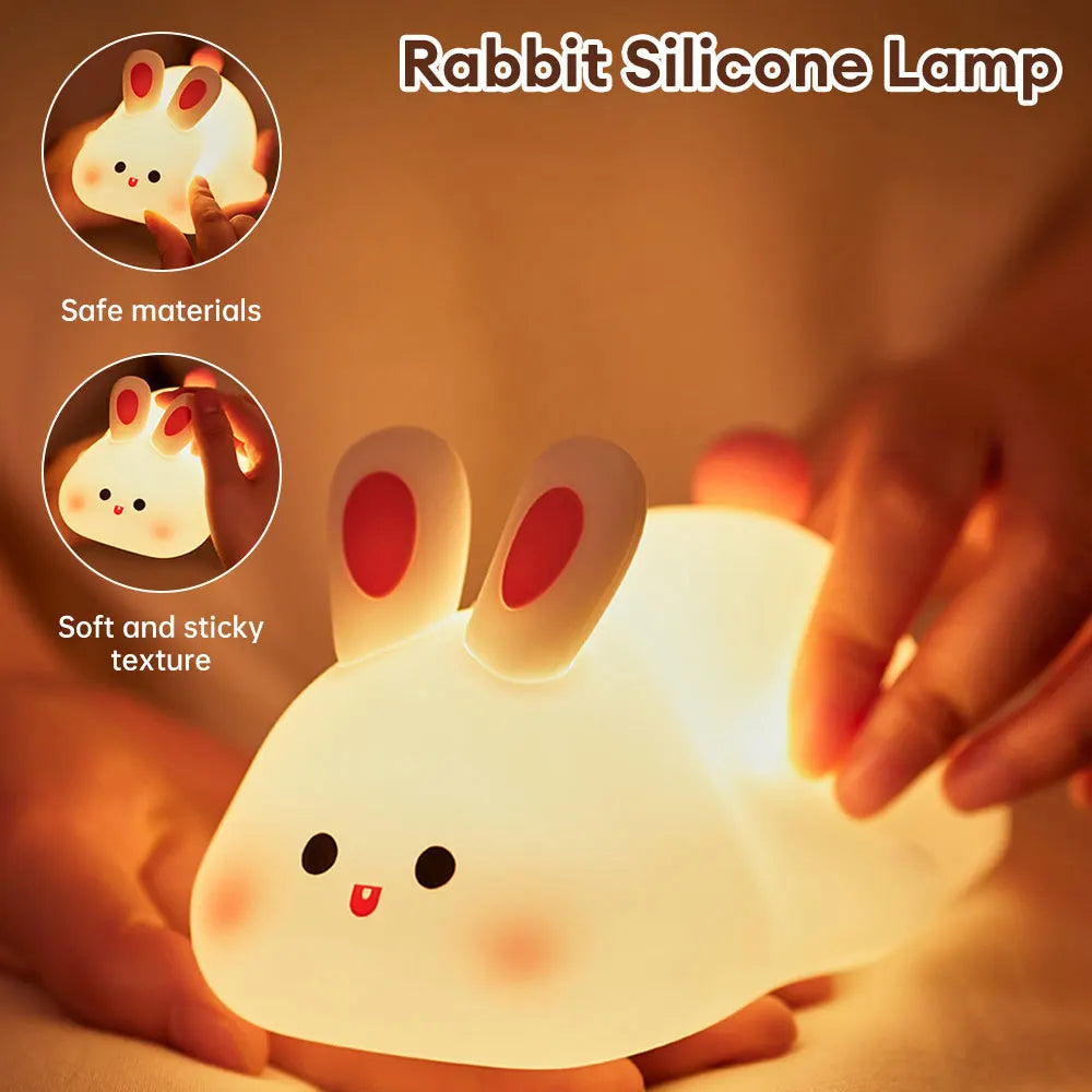 LED Night Light Cute Big Face Rabbit